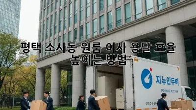 평택 소사동 원룸 이사, 용달 효율 높이는 방법
